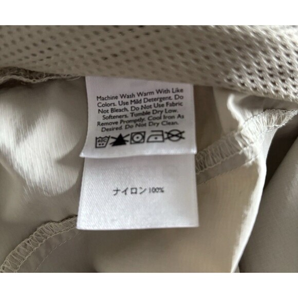 Eddie Bauer Sport Beige Roll Tab Sleeve Button Down Vented Lightweight Top XL - Picture 7 of 9